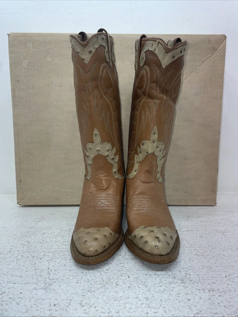 New Youth Brown Texas Brand Cowboy Boots. L 192 5 M. 2-127