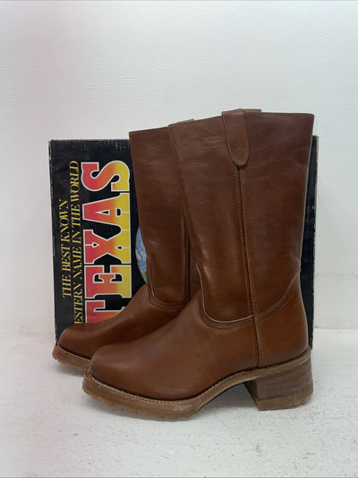 New Men’s Brown Texas Brand Cowboy Boots. M 302 9.5 9 1/2 D. 4-52