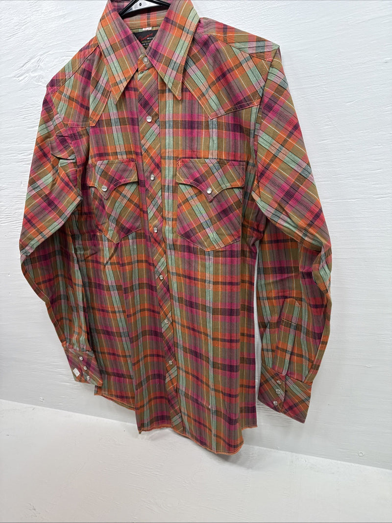 New Men’s Champion Western Multiple Color long sleeve pearl 14.5 X 33 small B-66