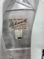 New Women’s Rockmount White Designed Short Sleeve Pearl Snap Size 32 DD-122