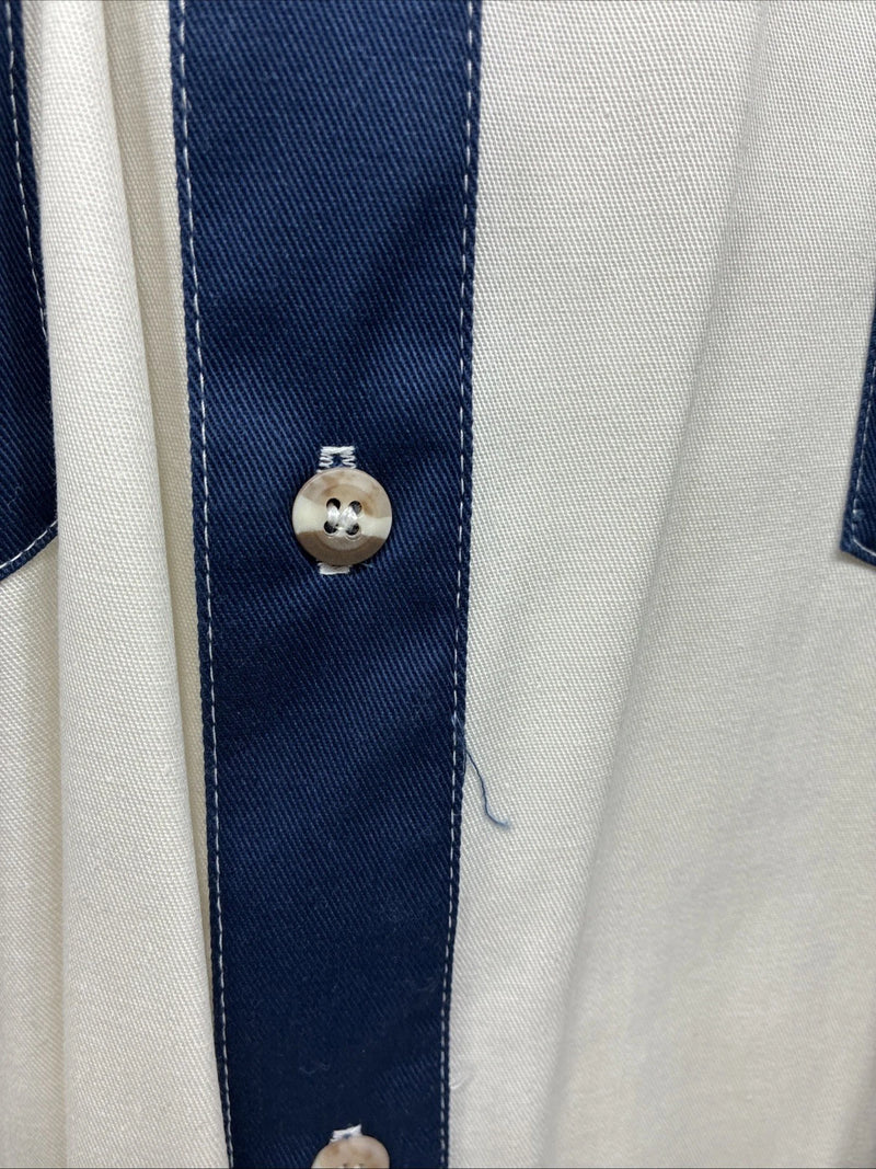 New Men’s Cowboy Threads Blue White Long Sleeve Button Up XL O-38