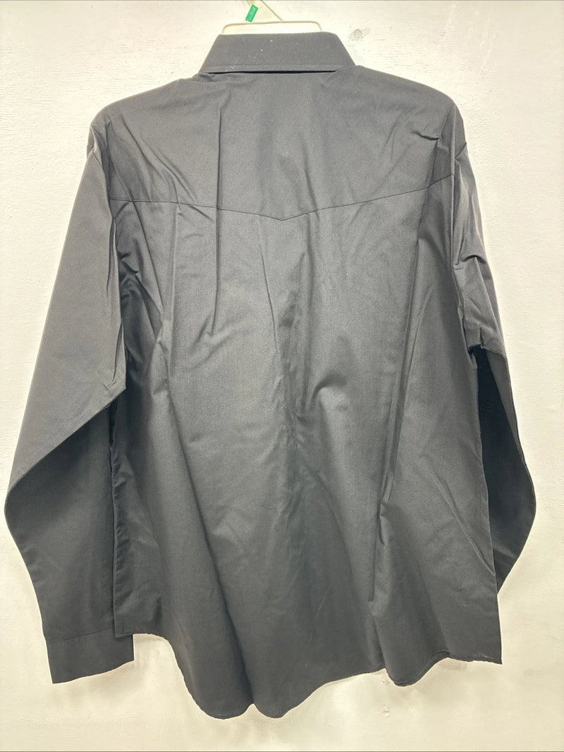 New Women’s Country Charmers Black Deigned Long Sleeve Pearl Snap CL II-65