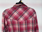 New Women’s Cumberland Pink Plaid Long Sleeve Pearl Snap Medium LL-49