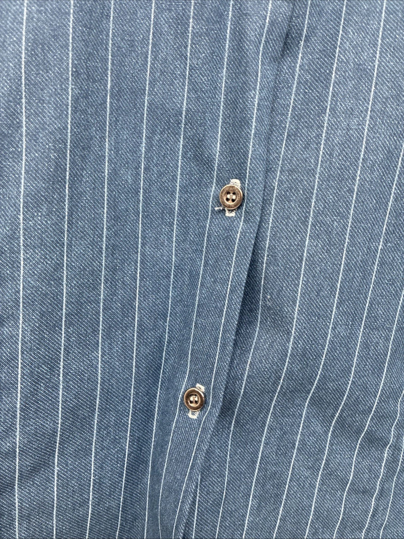 New Women’s Cowboy Threads Blue Stripe Long Sleeve Button Up Size Small KK-57