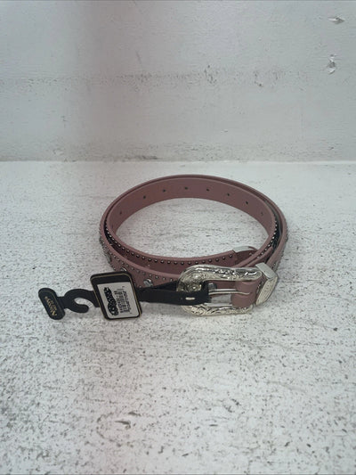 New Pink Genuine Leather Nocona Silver Bling 36” Belt #4420430 Z-12