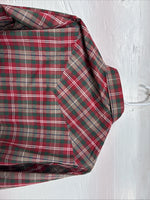 New Men’s ELY Plains Red Plaid Long Sleeve Pearl Snap 14.5 X 33 Small AA-94
