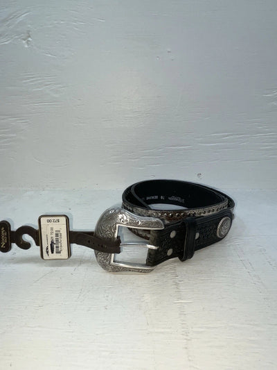 New Black Genuine Leather Nocona Bling And Tooled 28” Belt #N2463401 NN-32