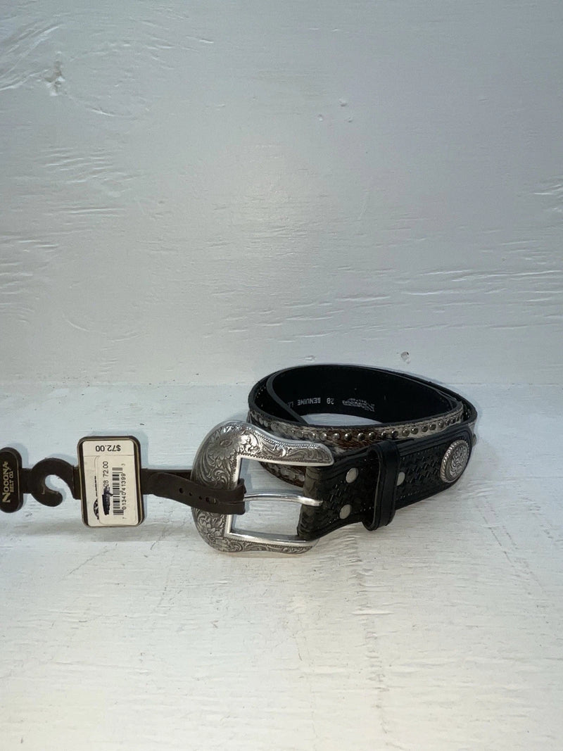 New Black Genuine Leather Nocona Bling And Tooled 28” Belt #N2463401 NN-32