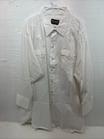 New Men’s Panhandle Slim White Simple Long Sleeve Pearl Snap 4XL J-42