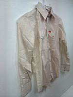 New Boys ELY Plains Tan Stripe Long Sleeve Pearl Snap Size 14 DD-108