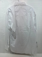 New Men’s Mesquite Western White Long Sleeve Pearl Snap 17.5 X 37 XL R-83