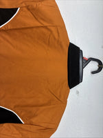 New Women’s Cumberland Orange Black Short Sleeev Crop Button Up Small TT-107 