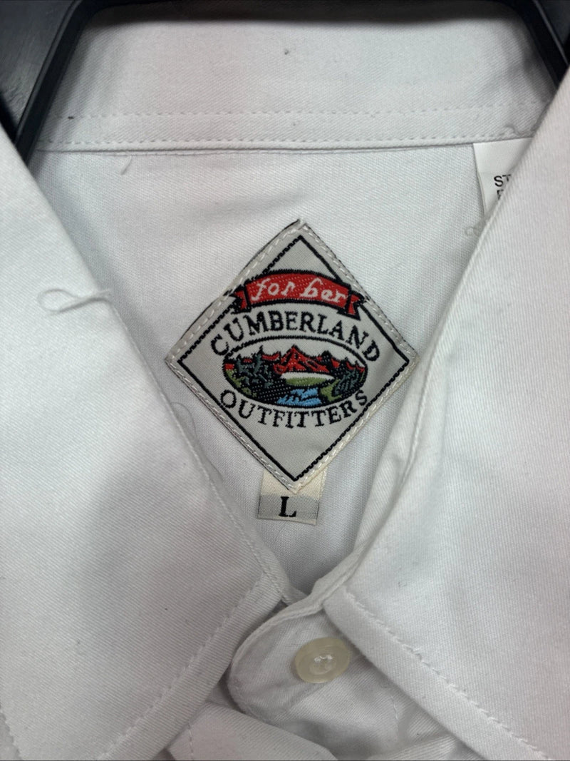 New Women’s Cumberland White Design Short Sleeve Pearl Snap Large KK-77