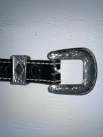 New Black Genuine Leather Tooled 28” Belt #101 Z-132