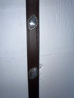 New Brown Genuine Leather Nocona Silver Pendent 32” Belt #3216244 Z-143
