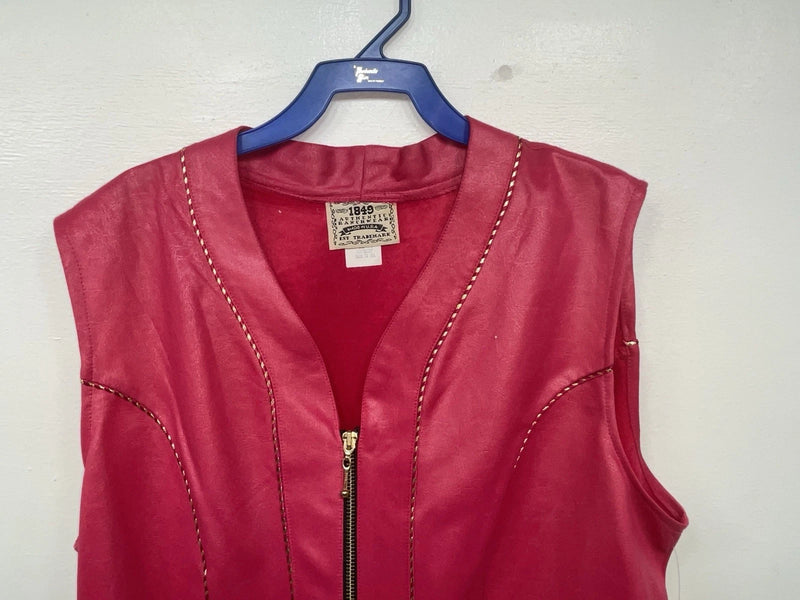 New Women’s Pink 1849 Cut Off Zip Up Vest S #77372 3B-64