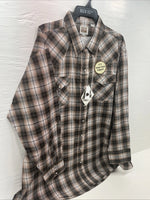 New Men’s ELY Cattleman Tan Long Sleeve Pearl Snap 3XL E-34