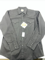 New Men’s Black ELY Cattleman Pearl Snap Long Sleeve Shirt 16.5x35 L P-35
