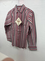 New Kids ELY Classic Red Stripe Long Sleeve Pearl Snap Medium CC-80