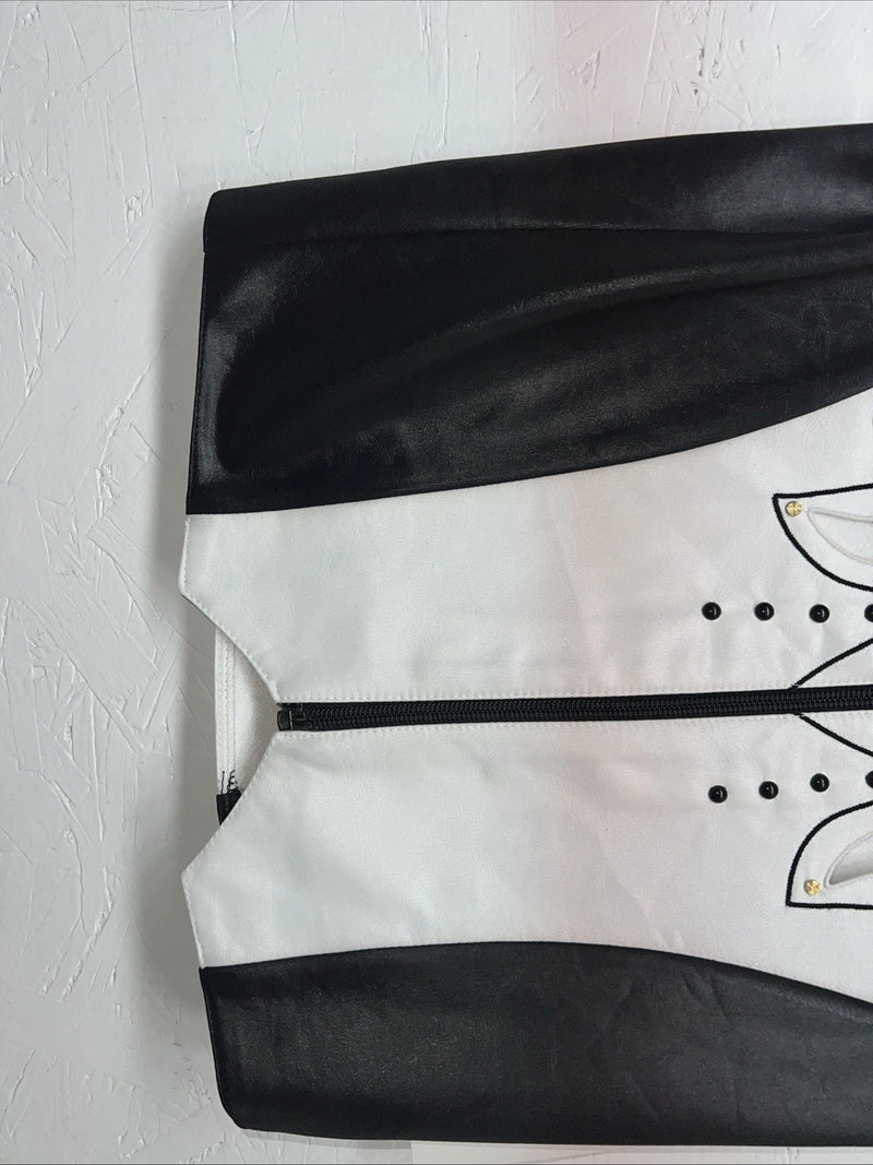 New Women’s 1849 Authentic Ranchwear White Black Western Show Vest XXS H-600