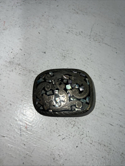 New Girls Copper Turquoise Flower Belt Buckle. F-4