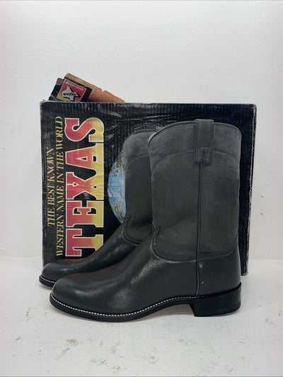 New Men’s Gray Texas Brand Cowboy Boots. 8802 10.5 10 1/2 D. 8-46