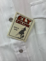 New Men’s ELY Cattleman White Designed Long Sleeve Pearl Snap 17 X. 35 XL R-34