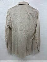 New Men’s Circle S Tan Plaid Long Sleeve Pearl Snap 15 X 34 Medium K-80