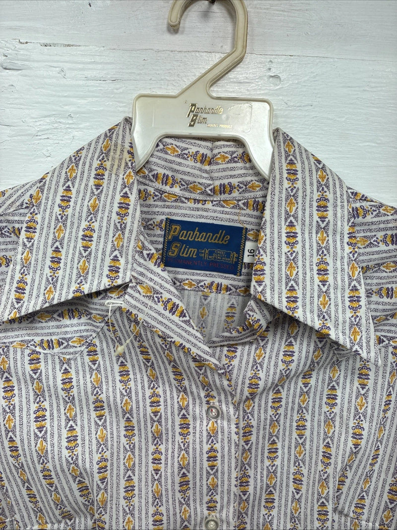 New Kids Panhandle Multicolor Design Long Sleeve Button Up Size 16 CC-99