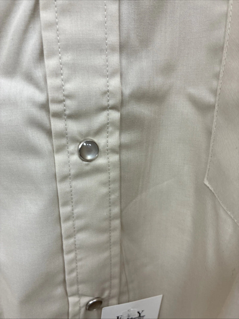 New Men’s ELY Cattleman Tan Short Sleeve Pearl Snap 16.5 Large CC-7