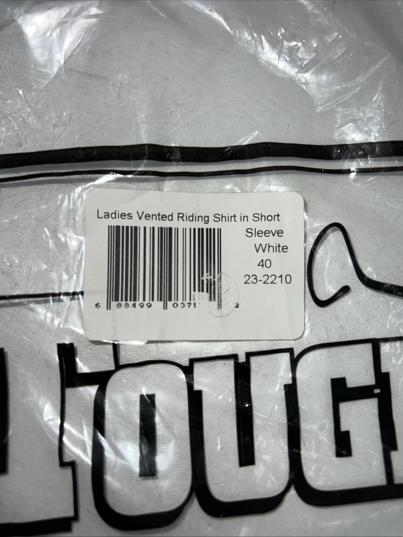 New Women’s White Tough 1 Comfort Riders Short Sleeve Riding Shirt. 40 D-32