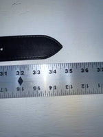 New Black Genuine Leather Double S Silver Pendent 28” Belt #3508501 JJ-49