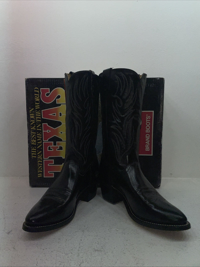 New Men’s Black Texas Brand Cowboy Boots. 5010 9.5 9 1/2 D. 5-12