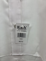 New Boys ELY Cattleman White Long Sleeve Pealr Snap Size 8 DD-49