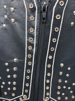 New Women’s 1849 RanchWear Black Rhinestone Vest Zip Up Size Medium YY-36