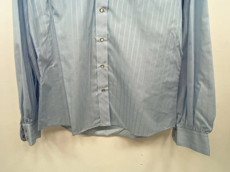 New Women’s Blue Ely Long Sleeve Pearl Snap Shirt M #14119 3B-22