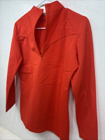 New H Bar C Orange Long Sleeve Half Zip Up Shirt Size Small TT-49