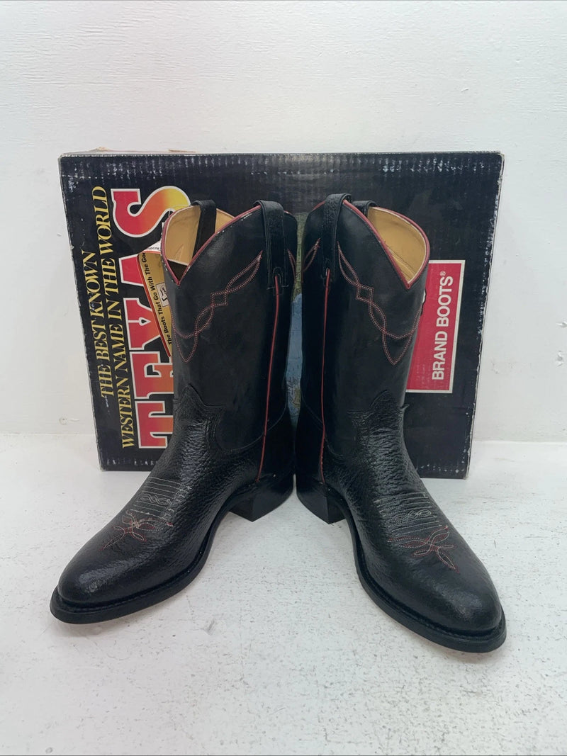 New Men’s Black Texas Brand Cowboy Boots. 5300 9.5 9 1/2 D. 5-18