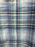 New Women’s Cumberland Blue Purple Plaid Long Sleeve Pearl Snap Size 1X TT-114