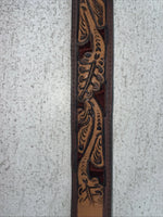 New Brown Genuine Leather Longhorn Tooled 30” Belt #82837 Z-13