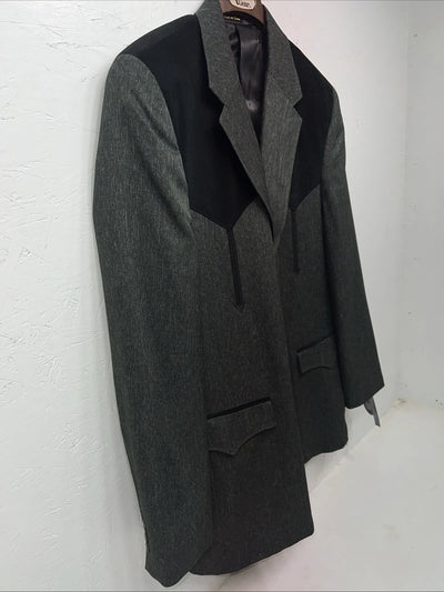 New Men’s Circle S Grey Suit Jacket 48L #25832 X-610