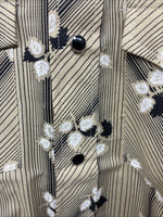 New Men’s ELY Plains Tan Black Floral Long Sleeve Pearl Snap 16 X 36 Large X-64