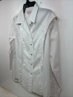 New Women’s H Bar C White Long Sleeve Pearl Snap Size 38 YY-115