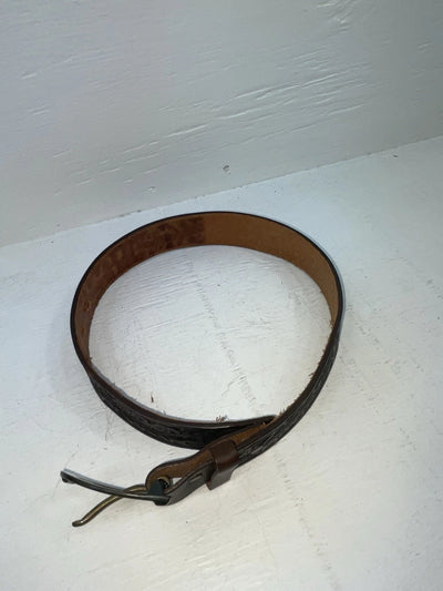 New Brown Genuine Leather Tooled 24” Belt #6400B JJ-100