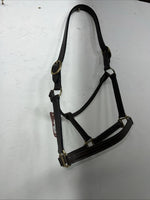 New Tough 1 Genuine Leather Brown Track Horse Halter #44-2046 W-49