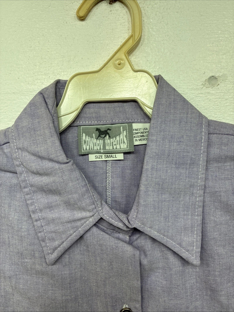 New Women’s Cowboy Threads Purple Sleeveless Button Up Small TT-20
