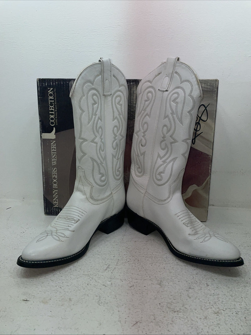 New Men’s White Kenny Roger’s Cowboy Boots. 50507 9 E E. 3-53