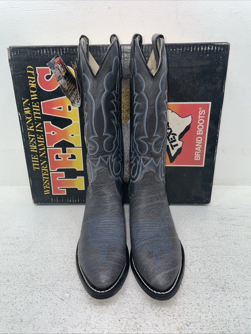 New Men’s Gray Texas Brand Cowboy Boots. 6122 8 D. 1-104