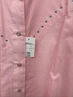 New Women’s White Horse Pink Gem Long Sleeve Pearl Snap XL II-2