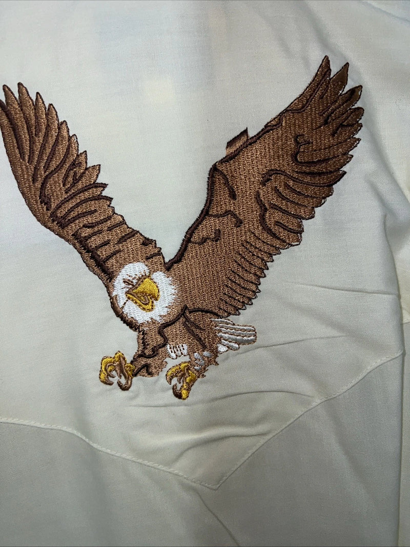 New Men’s Yellow Eagles ELY Pearl Snap Long Sleeve Shirt Small I-26